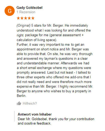 Kundenmeinungen_Berger ImmobilienBewertung